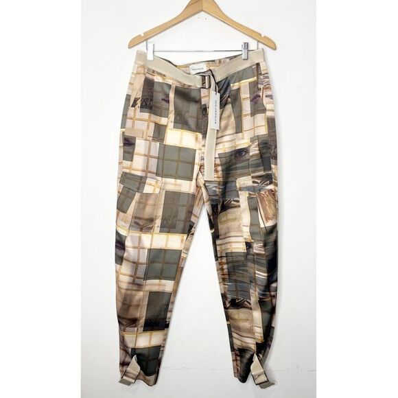 NWT Holzweiler Skunk Pants I See Patchwork Screen Printed Faces Tan/Grey Sz XL - Picture 4 of 14